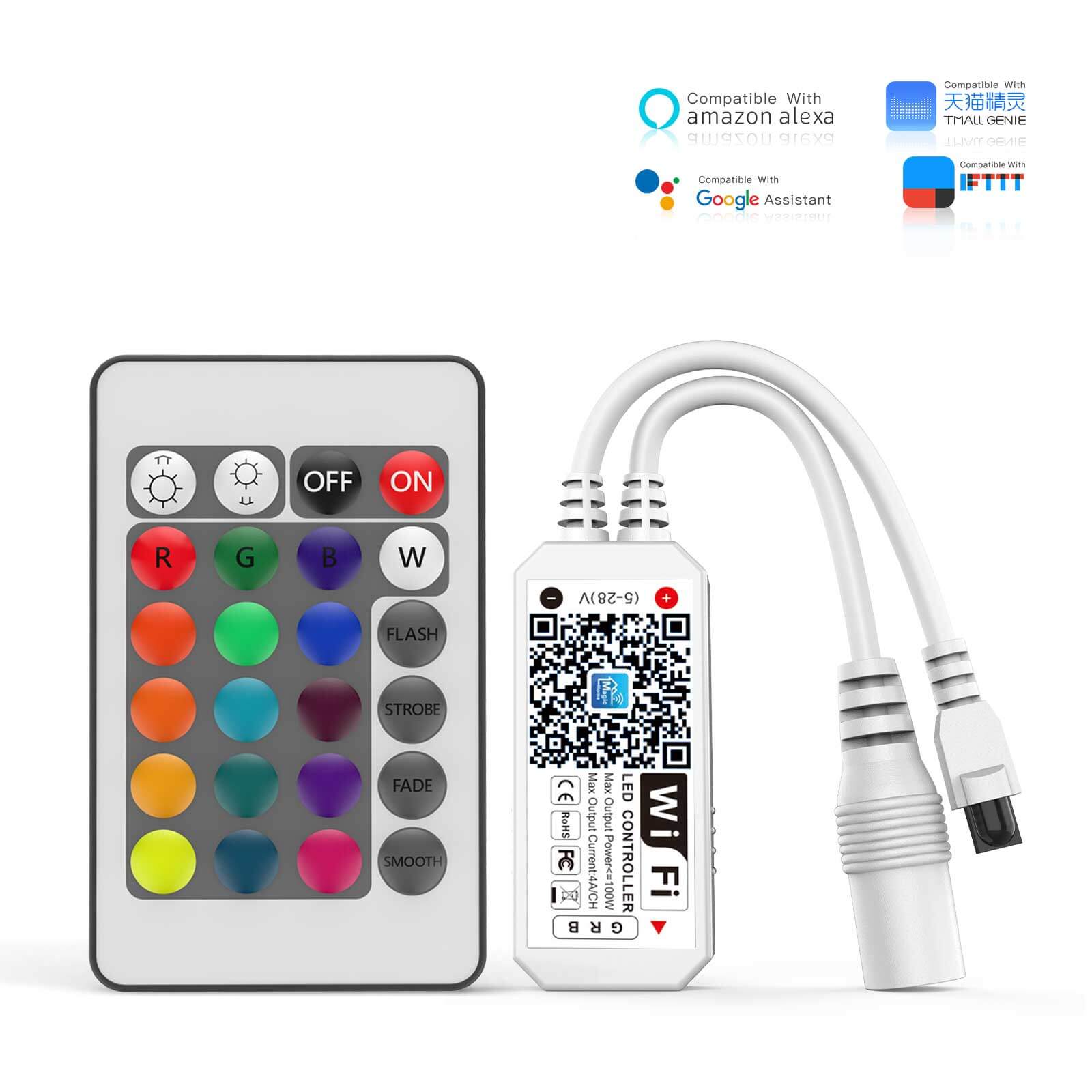 LED WiFi Controller Smart Voice Controller Remote RGB/RGBW For Strip Lighs1