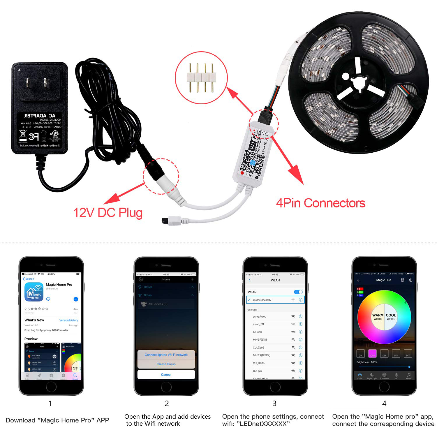 How to connect LED strip lights to LED Controller 2024 LED Controller