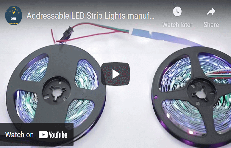 video of addressable strip lights