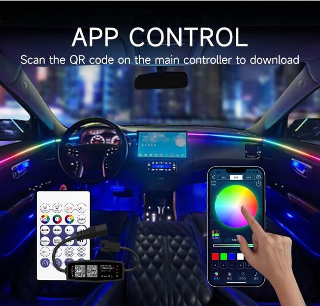 Bluetooth LED controller for car ambient lighting